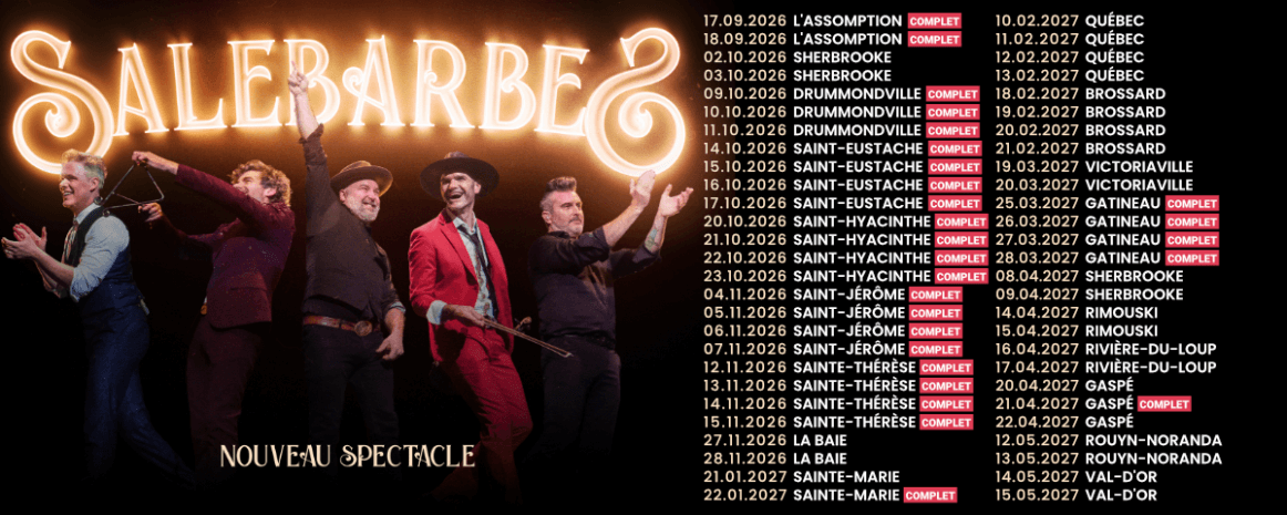 Salebarbes / Tournée Québec / 2026-2027