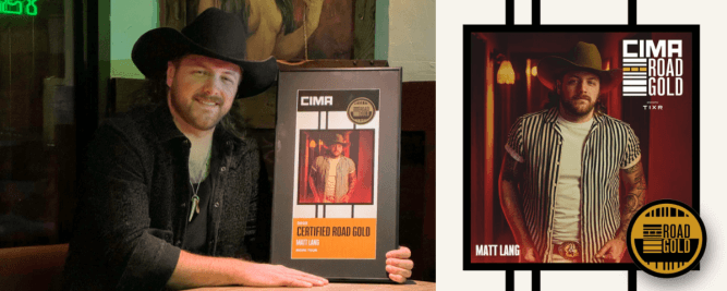 Matt Lang re&ccedil;oit une certification Road Gold pour son spectacle More